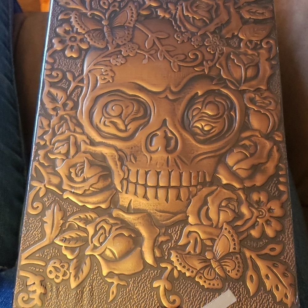 Copper skull journal embossed metal engraved planner book - Picture 3 of 3